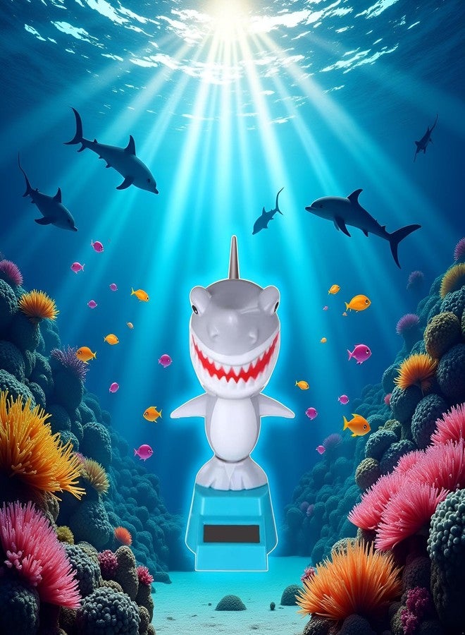 Zhuluck Gray Shark Solar Dancing Solar Powered Dancing in Colorful Shape Flip Flap Animated Bobblehead Dancer Window Sun Catcher Car Dashboard Decor Solar Power Kits - Image 4